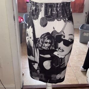 Graphic Black and White Women's Skirt